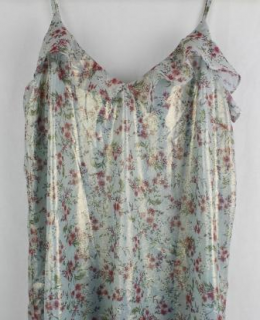 vestido floral metalizado mango