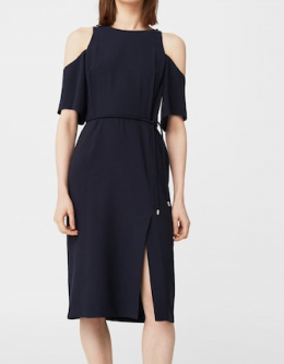 vestido off shoulder mango