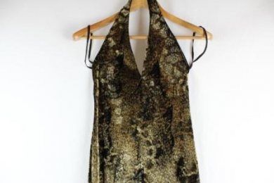 vestido halter animal print