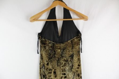 vestido halter animal print