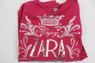 camiseta niña pailletes zara 