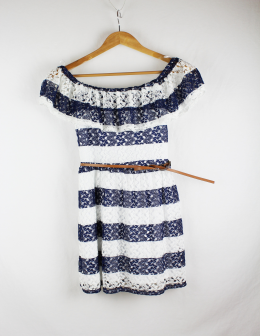 vestido encaje rayas formula joven
