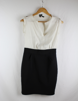vestido bicolor mango