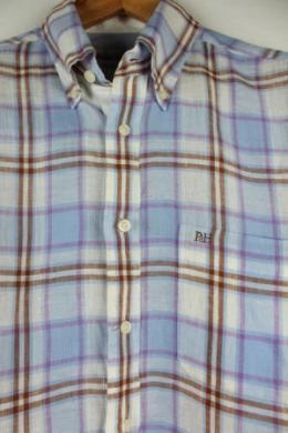 camisa hombre cuadros lino Pedro del hierro