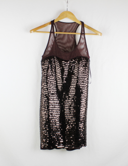 vestido punto paillettes mango