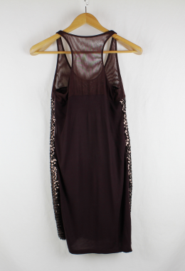 vestido punto paillettes mango