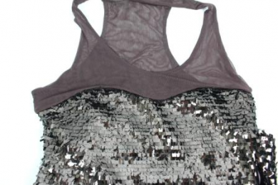 vestido punto paillettes mango
