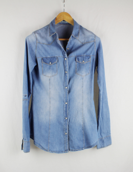 camisa denim stradivarius