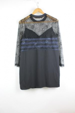 vestido encaje zara l/40
