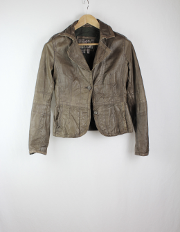 blazer piel mango