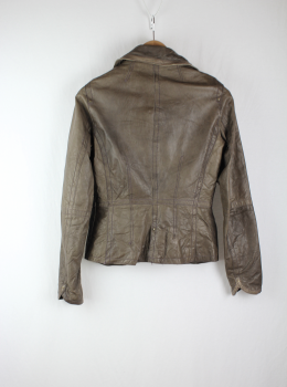 blazer piel mango