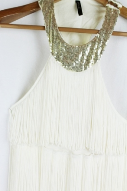 top s flecos y paillettes bershka