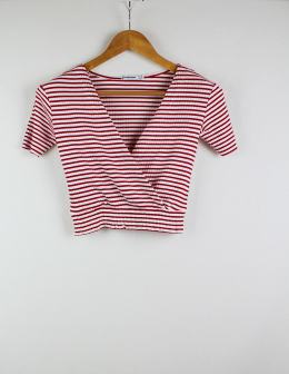 camiseta rayas stradivarius m