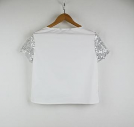 blusa combinada lentejuelas zara m