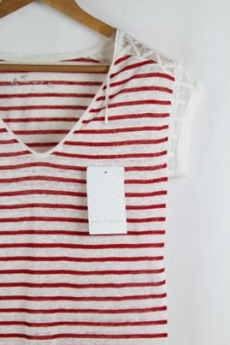 camiseta lino y encaje naf naf s