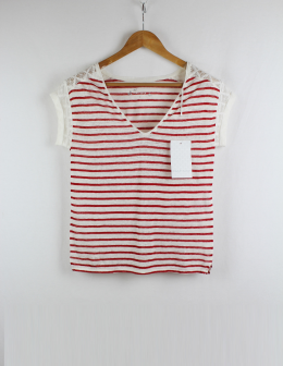 camiseta lino y encaje naf naf s