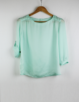 blusa satinada blanco m