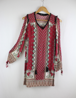 vestido boho bershka s