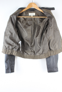 chaqueta piel-ante mango