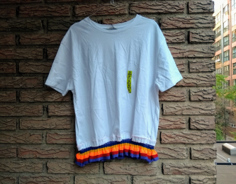 Camiseta volante multicolor Zara