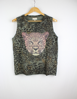 camiseta oversize animal print zara m
