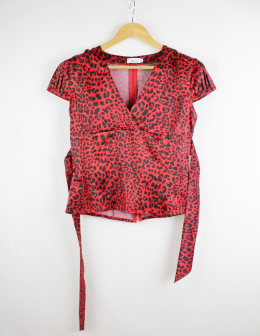 blusa animal print blanco 40
