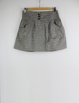 falda verde estampada mango 38
