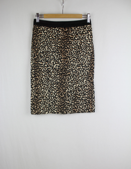 falda tubo animal print blanco 36