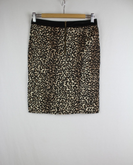 falda tubo animal print blanco 36