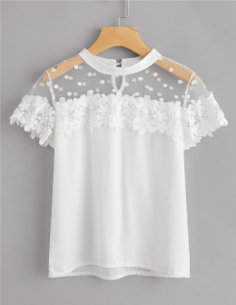 blusa tul lunares shein m