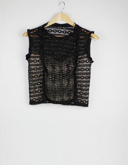 blusa encaje zara m