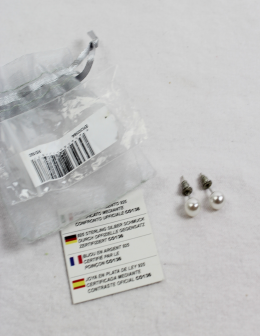 pendientes plata y perla