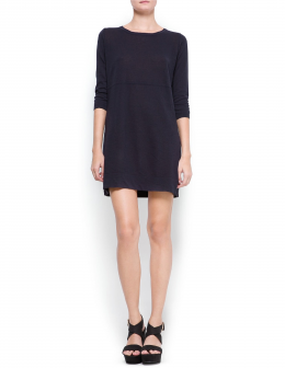vestido punto panel contraste mango s