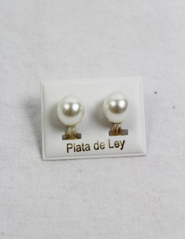 pendientes plata y perla