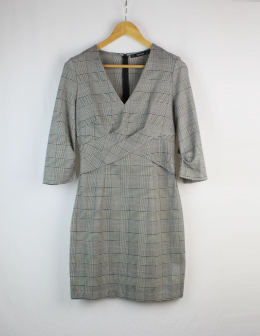 vestido cuadro de gales zara m/38