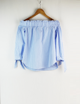 blusa bardot cuadros divided 36