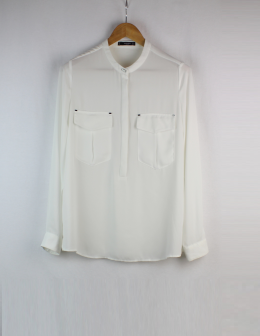 camisa fluida bolsillos mango m