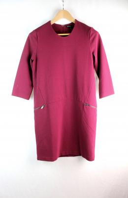vestido recto granate mango s