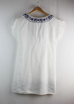 vestido lino bordado zara s