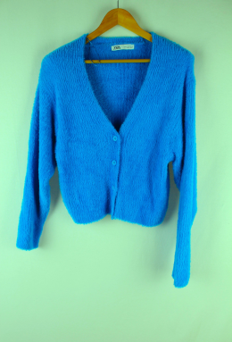 Cardigan azul zara