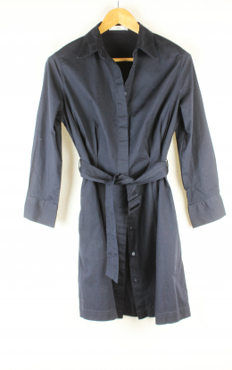 Vestido camisero negro marino mango