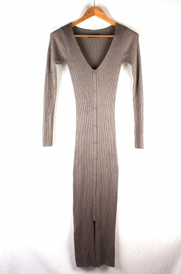 vestido punto canale beige zign