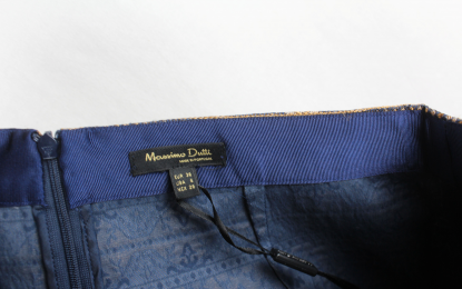 mini falda jacquard azul massimo dutti