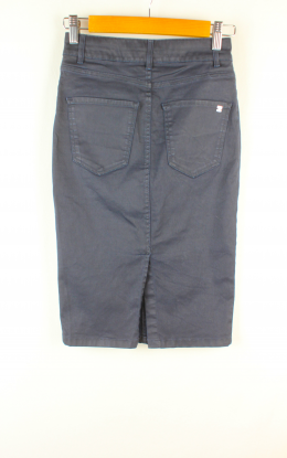 falda encerada azul marino massimo dutti 34