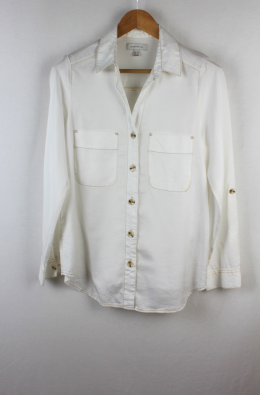 camisa lyocell marfil cortefiel
