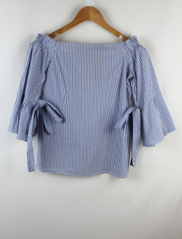 blusa bardot rayas hm