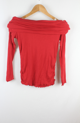 camiseta bardot rojo zara