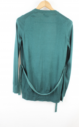 cardigan punto con seda verde massimo dutti