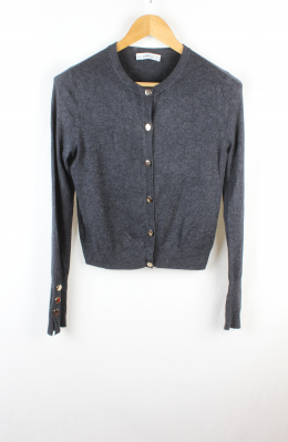 cardigan punto gris zara knit
