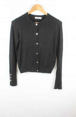 cardigan punto negro zara knit